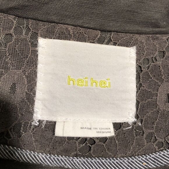 Anthropologie Hei Hei Field Jacket Womens Medium Brown Lace Military Utility - Picture 16 of 16